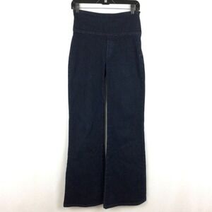 Era Of Chaos Jeans 26 High Rise Waist Flare Dark Wash Wide Leg Side Zip Stretch